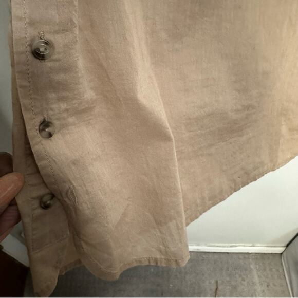Talbots Popover Long Sleeve Blouse Tan Womens Small Neutral Minimalist Office - Picture 6 of 8